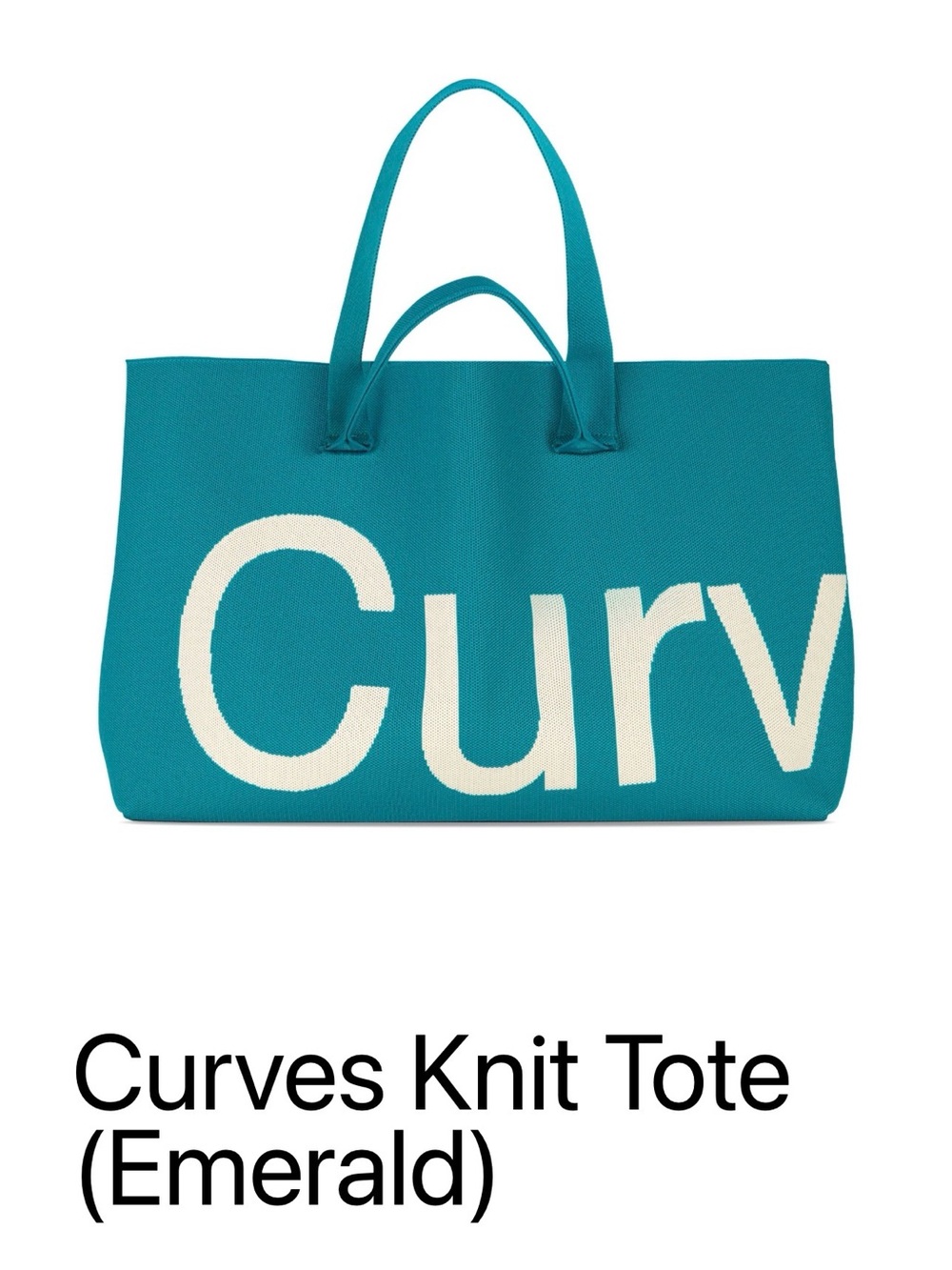 Curves Knit Tote Bag - Emerald